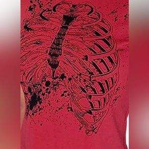 this is a red cropped shirt with ribs on it and i got it off of amazon
